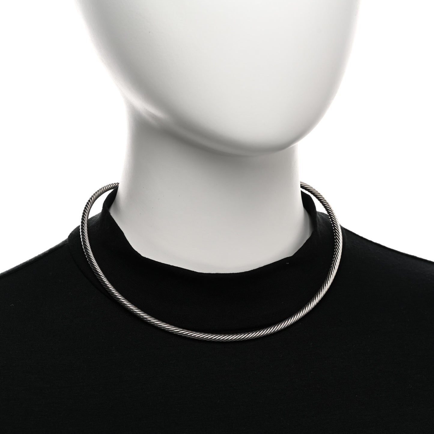 Sterling Silver 18K Yellow Gold 4mm Cable Choker Necklace