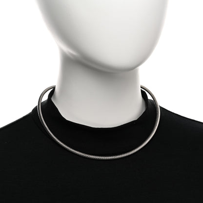 David Yurman Sterling Silver 18K Yellow Gold 4mm Cable Choker Necklace 2 of 4