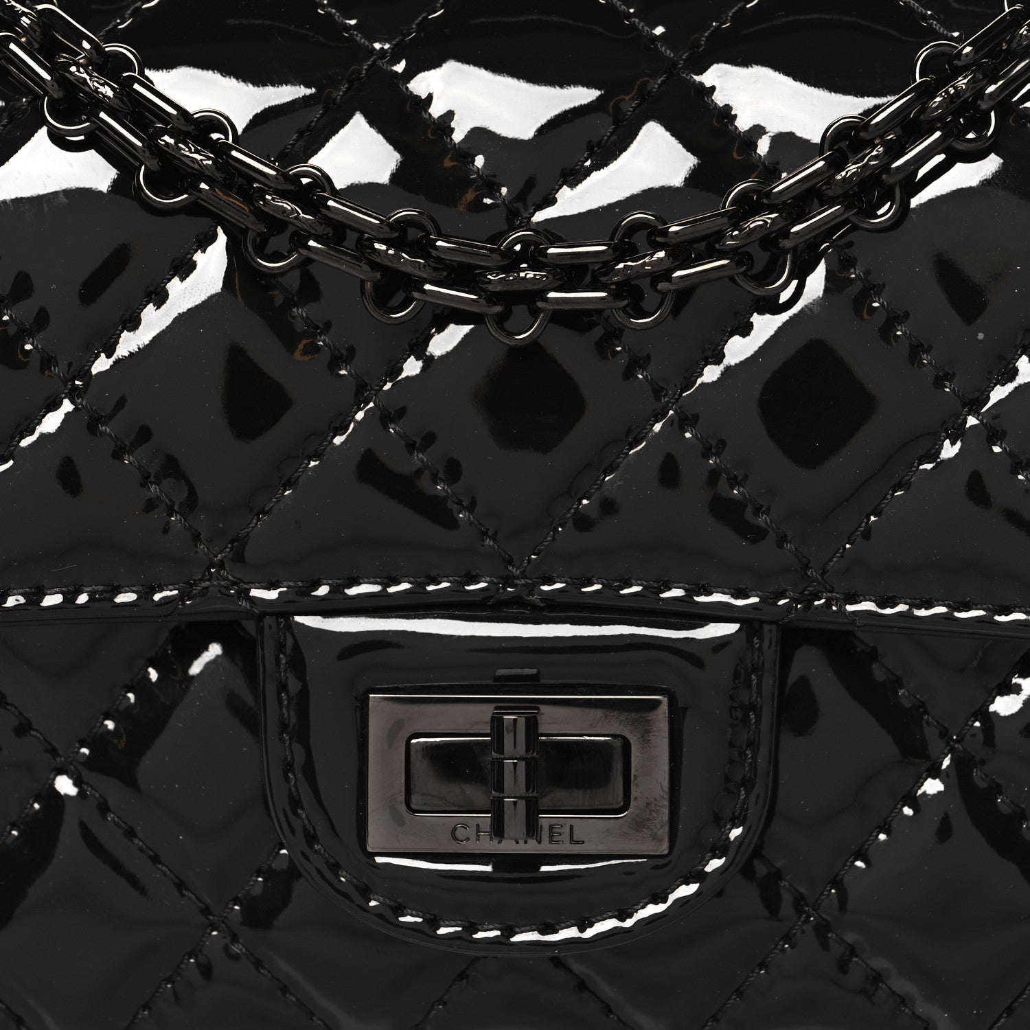Chanel Patent Calfskin Quilted 2.55 Reissue Mini Flap So Black 8 of 10