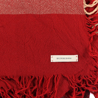 Burberry Merino Wool Check Square Scarf Red 3 of 6