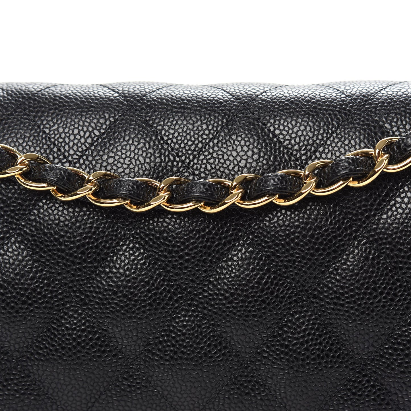 Caviar Quilted Jumbo Double Flap Black