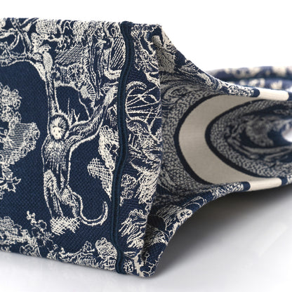 Christian Dior Canvas Embroidered Medium Toile De Jouy Reverse Book Tote Blue 8 of 8