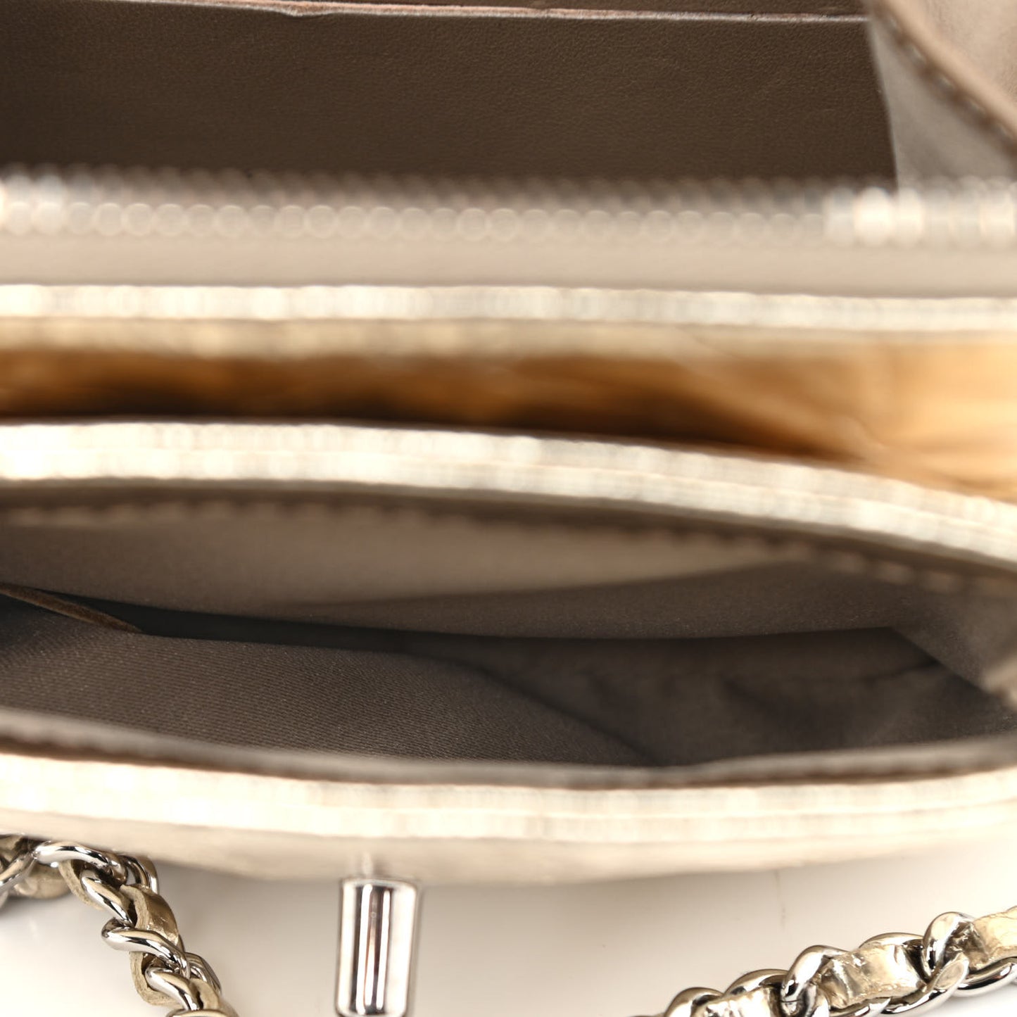 Crackled Aged Calfskin Mini Crossbody Flap Gold