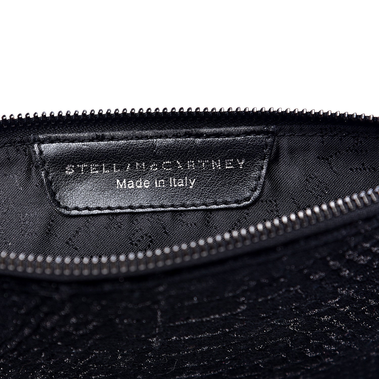 Stella McCartney Metallic Snake Embossed Velvet Falabella Clutch Black 5 of 7