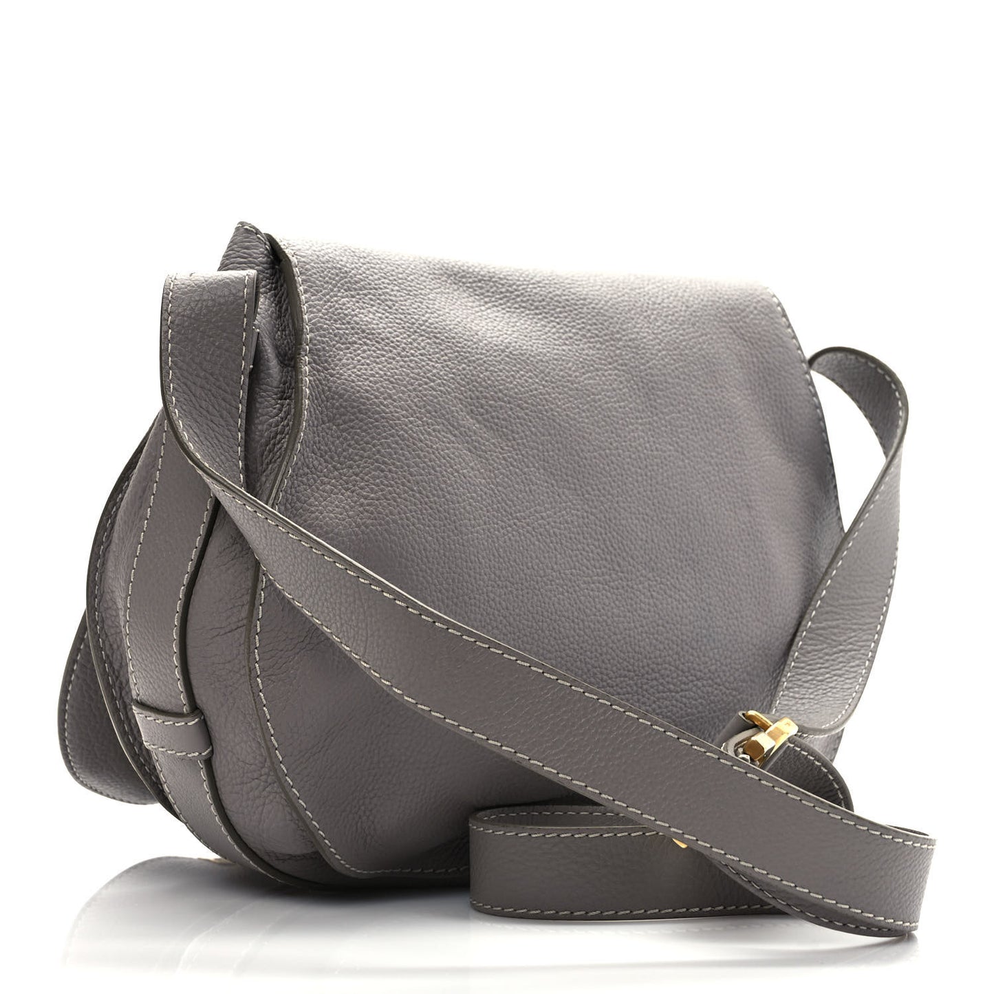 Calfskin Mini Marcie Round Crossbody Bag Cashmere Grey