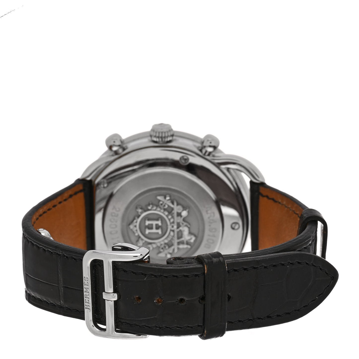 Stainless Steel Alligator 43mm Arceau Chronograph Automatic Watch Noir