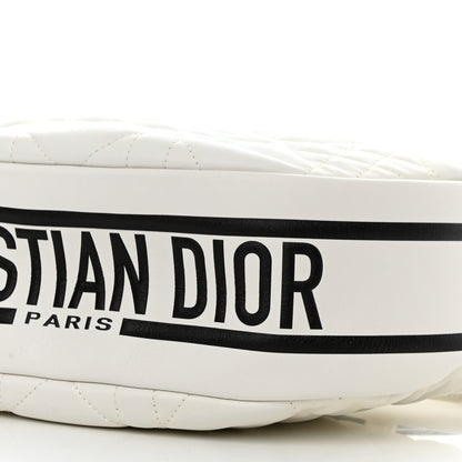 Christian Dior Lambskin Cannage Medium Dior Vibe Hobo Bag White 10 of 13