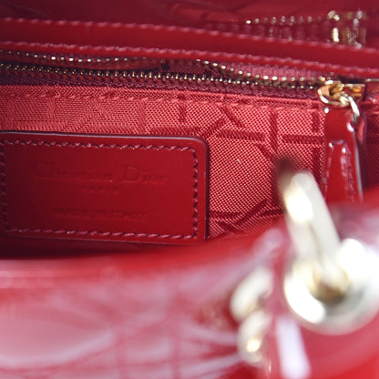Christian Dior Patent Cannage Mini Lady Dior Red 5 of 10