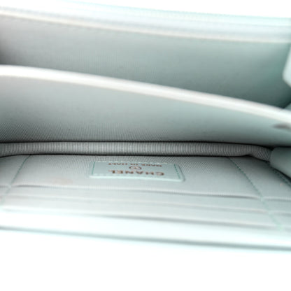 Chanel Calfskin Quilted Mini Maxi Pearls Wallet On Chain WOC Light Blue 5 of 10