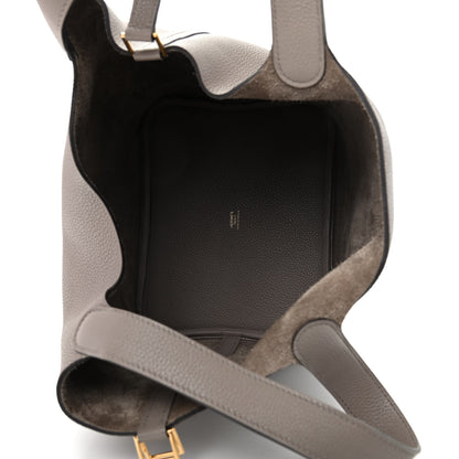 Hermes Taurillon Clemence Picotin Lock 22 MM Gris Asphalte 5 of 10