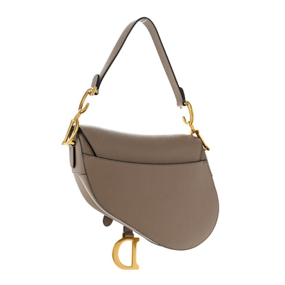 Christian Dior Grained Calfskin Saddle Bag Warm Taupe 4 of 12