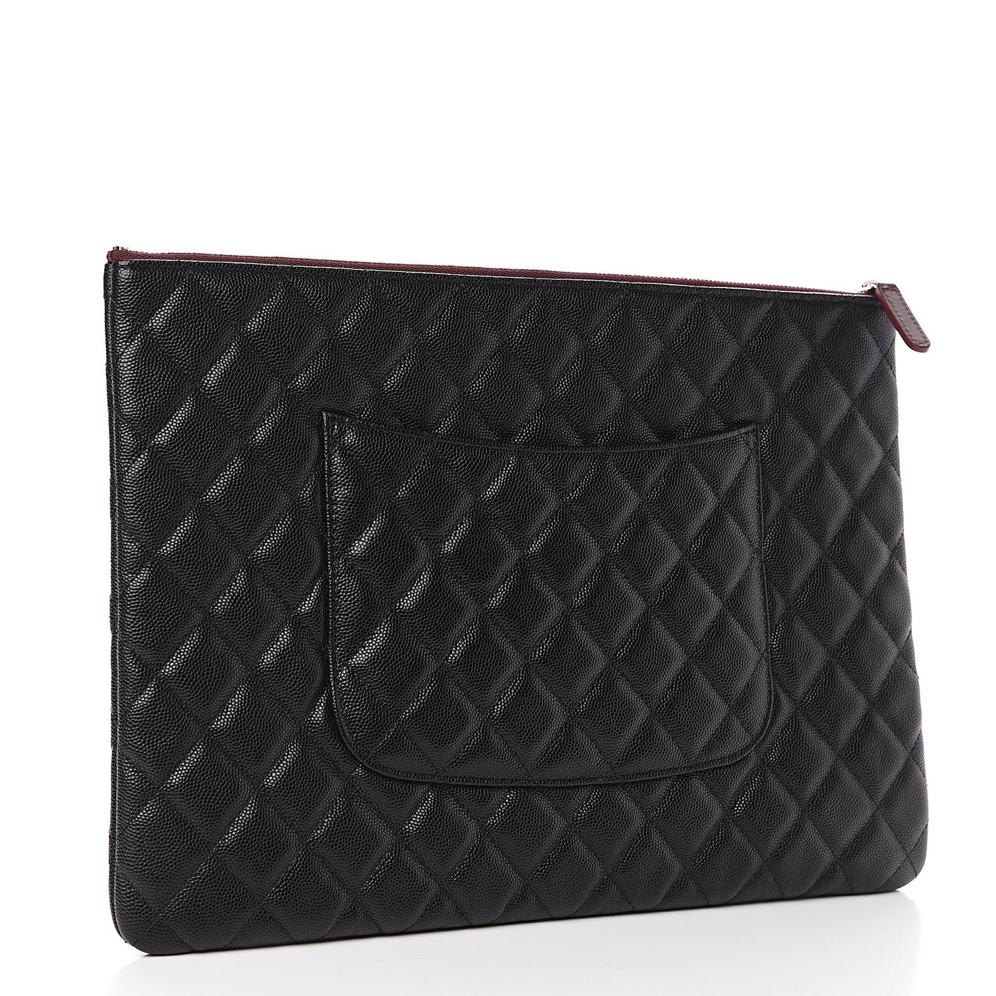 Caviar Quilted Large Cosmetic Case Black