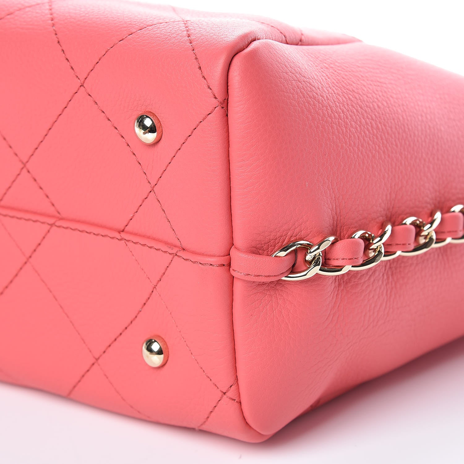 Chanel Bullskin Stitch Small Shopping Tote Pink 10 of 11