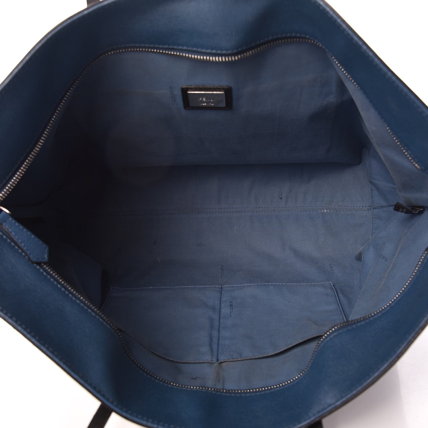 Vitello Elite Cuoio Monster Buggies Medium Roll Tote Black Multicolor Blue Cobalto