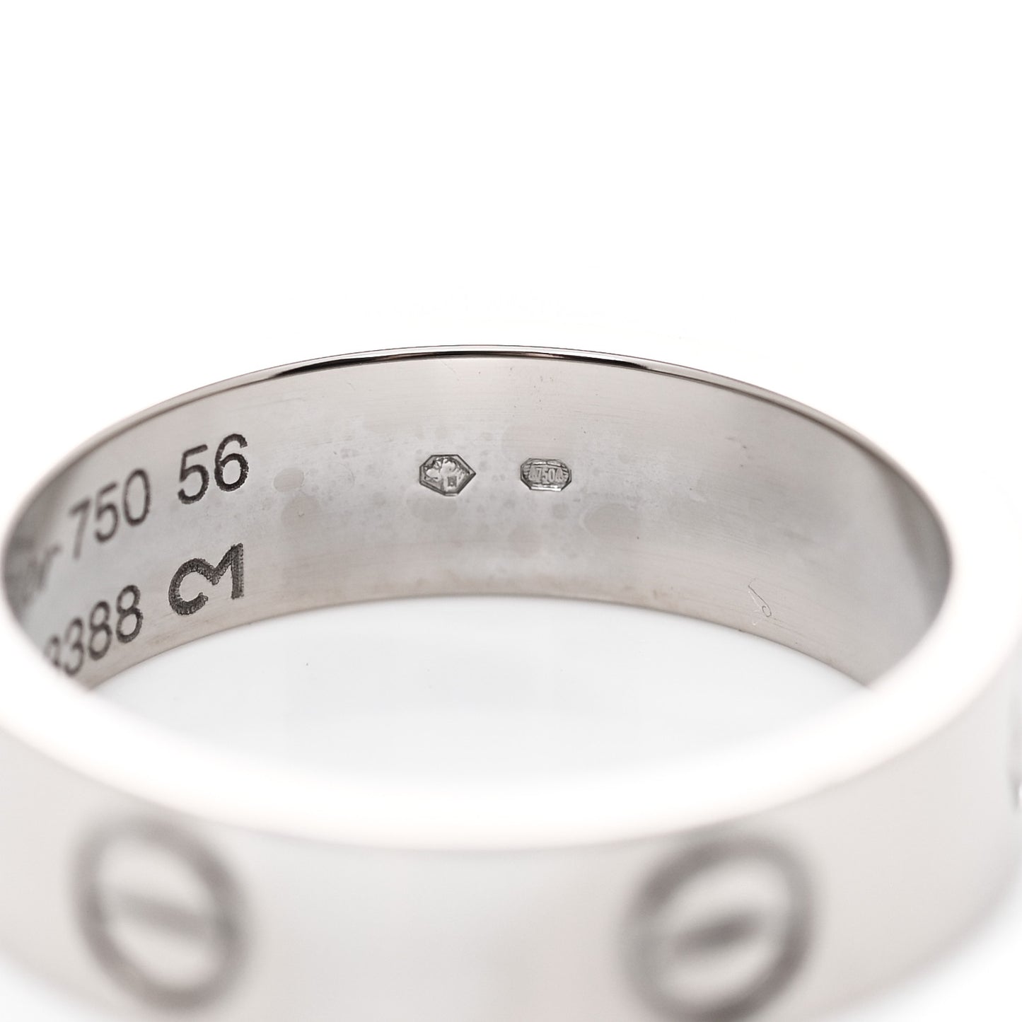 18K White Gold 5.5mm LOVE Ring 56 7.75