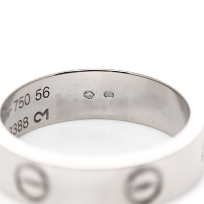 Cartier 18K White Gold 5.5mm LOVE Ring 56 7.75 5 of 5