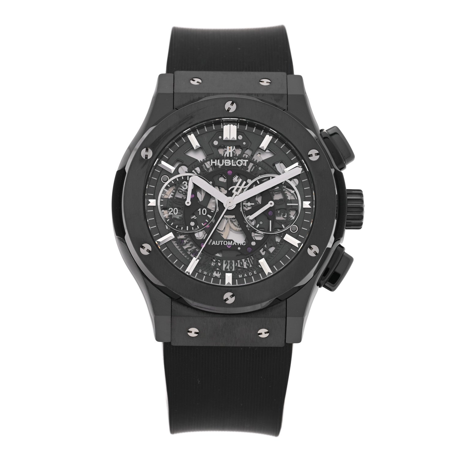 Hublot Ceramic Rubber 45mm Classic Fusion Aerofusion Chronograph Automatic Watch Black 525.CM.0170.RX 1 of 5