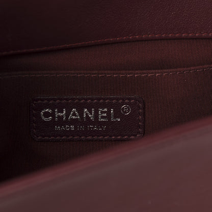 Chanel Velvet Tweed Quilted Medium Boy Flap Burgundy 6 of 14