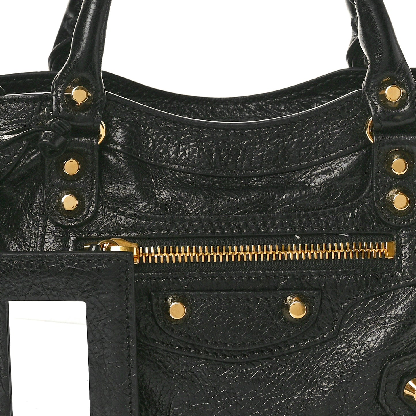 Agneau Classic Gold Hardware Mini City Black