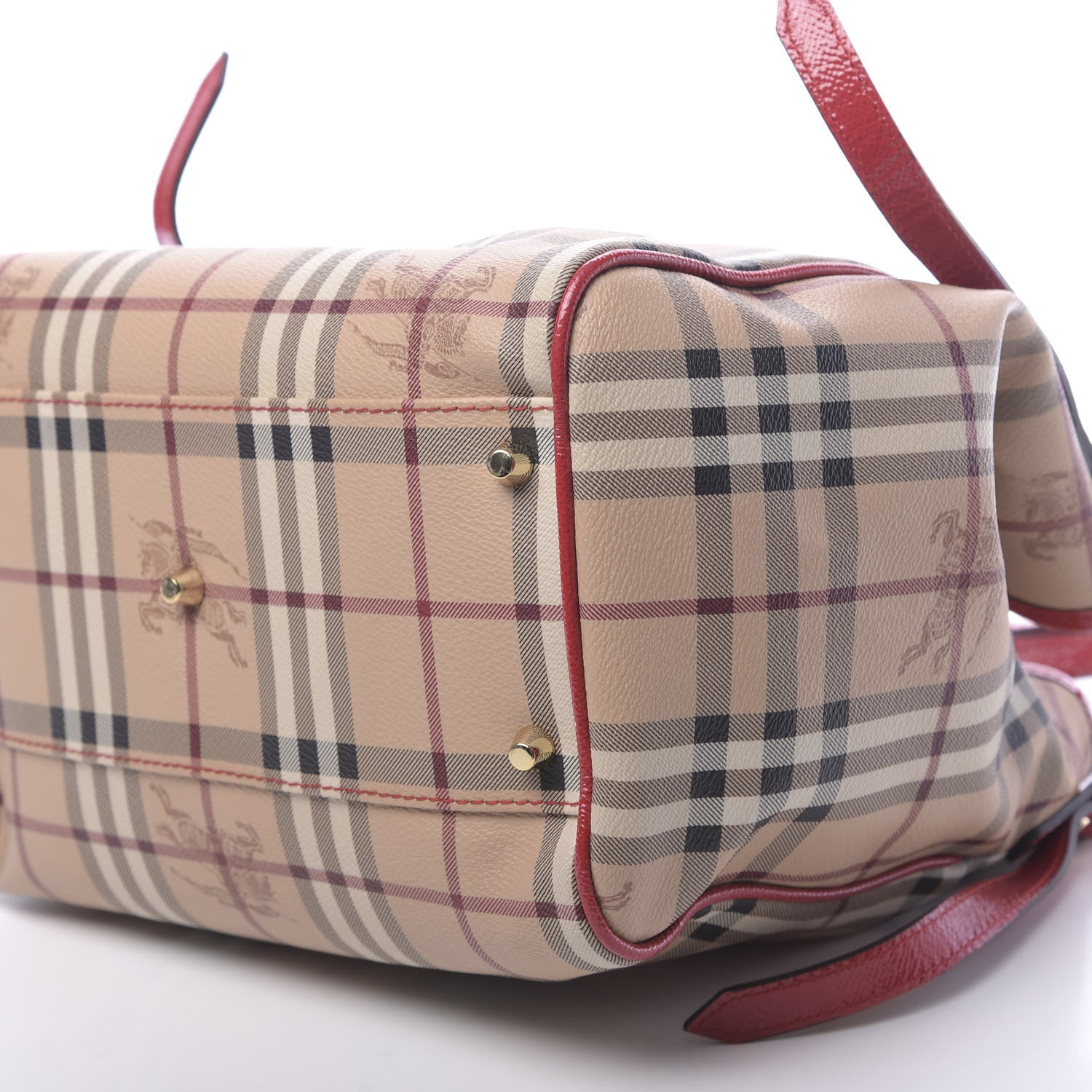 Burberry Haymarket Check Small Canterbury Tote Military Red 12 of 12