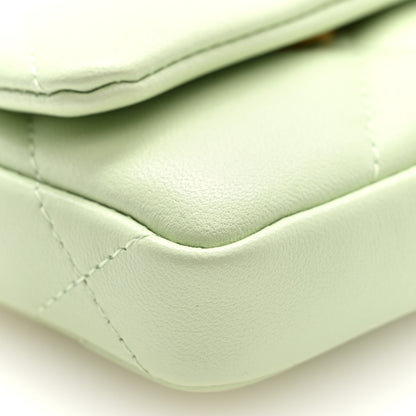 Chanel Lambskin Quilted Chanel 19 Flap Mini Shoulder Bag Light Green 9 of 10