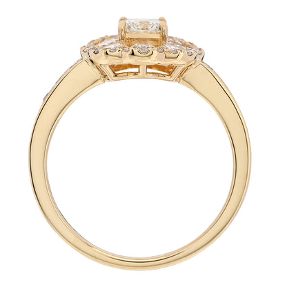 Parker & West by FASHIONPHILE 18K Yellow Gold Diamond 1.18ctw Flower Pave Halo Ring 53 6.5 5 of 10