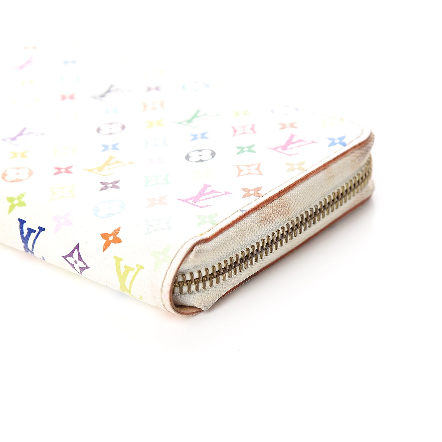 Monogram Multicolor Zippy Wallet White