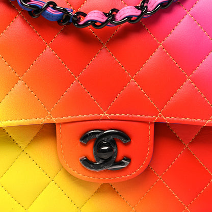 Chanel Calfskin Quilted Medium Rainbow Double Flap Multicolor 8 of 11