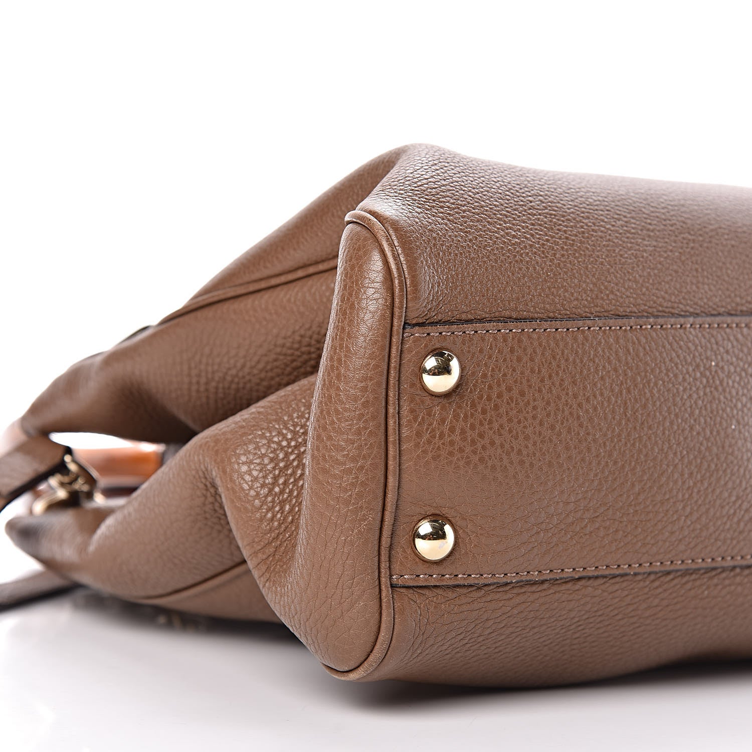Gucci Calfskin Small Bamboo Shopper Tote Acero 9 of 11