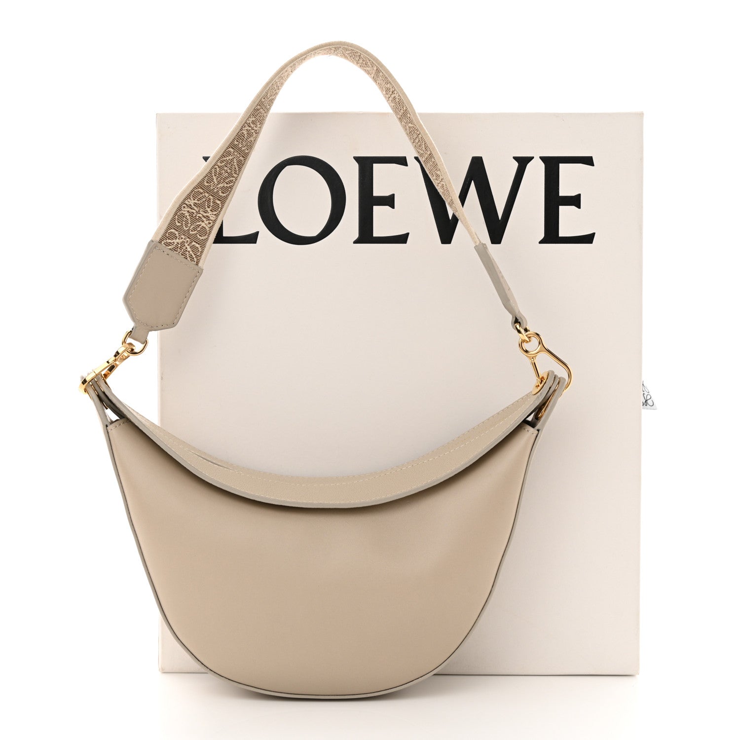 Loewe Satin Calfskin Jacquard Luna Bag Oat 11 of 11