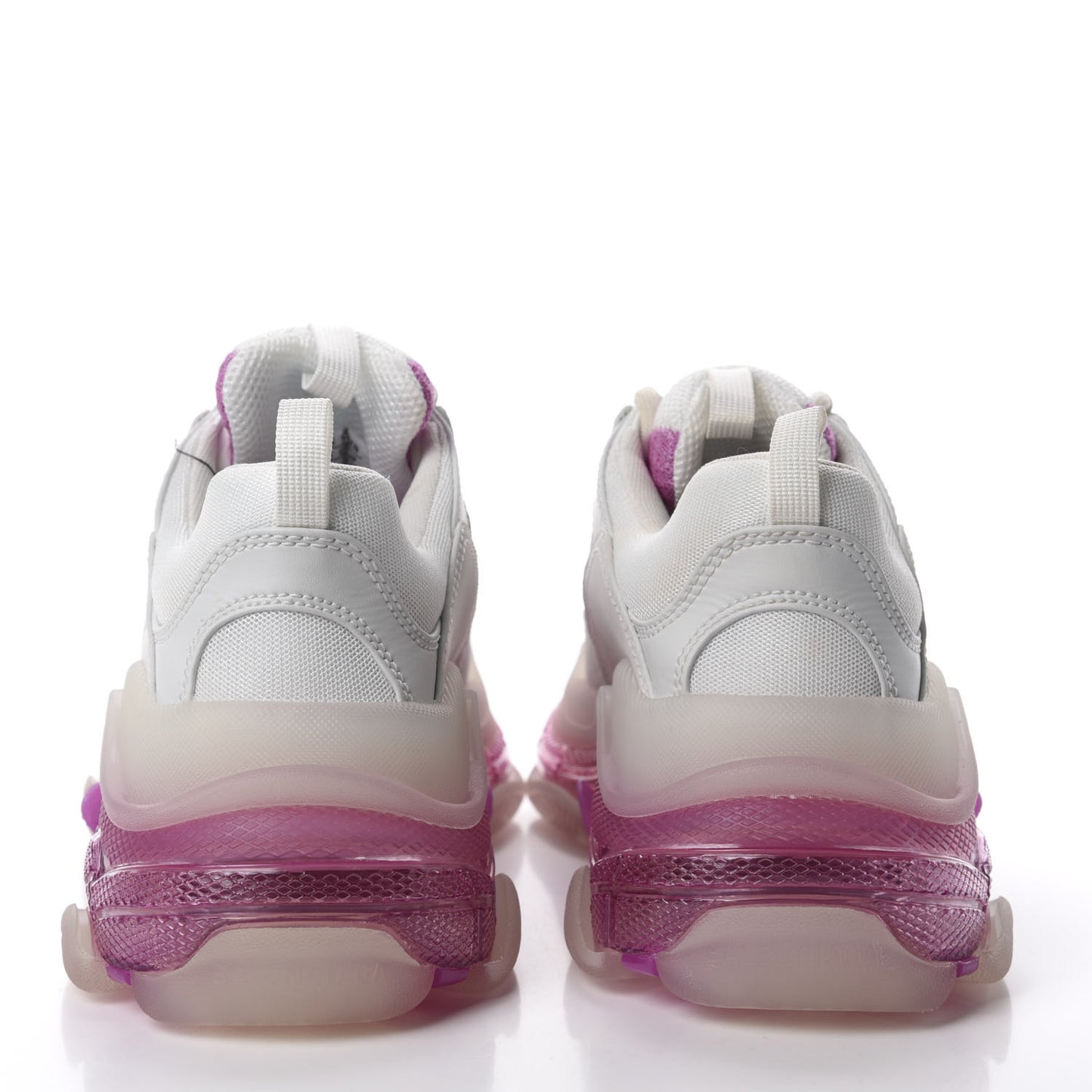 Fabric Mesh Clear Sole Womens Triple S Sneakers 40 White Pink
