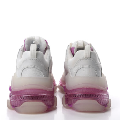 Balenciaga Fabric Mesh Clear Sole Womens Triple S Sneakers 40 White Pink 5 of 8