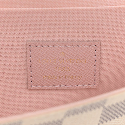 Louis Vuitton Damier Azur Pochette Felicie Chain Wallet Rose Ballerine 6 of 10