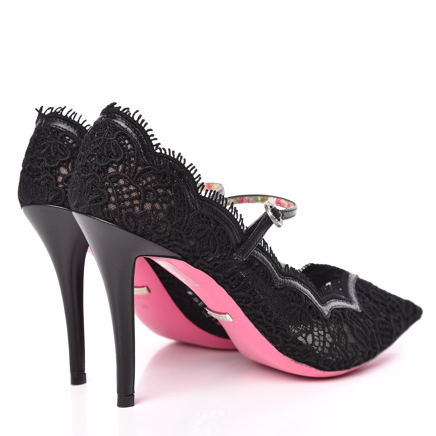Lace Pizzo Venice Pumps 38 Black