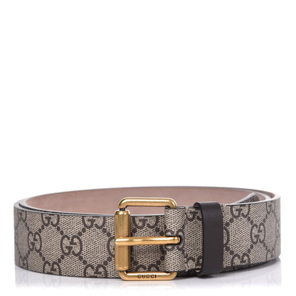 Gucci GG Supreme Monogram Selleria Calfskin Tiger 35mm Belt 95 38 Beige Ebony Multicolor Cocoa 1 of 7