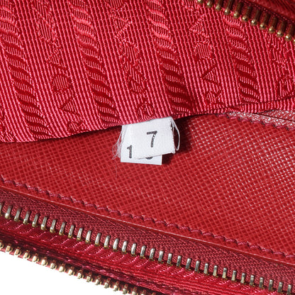 Prada Saffiano Lux Large Double Zip Tote Fuoco 9 of 12
