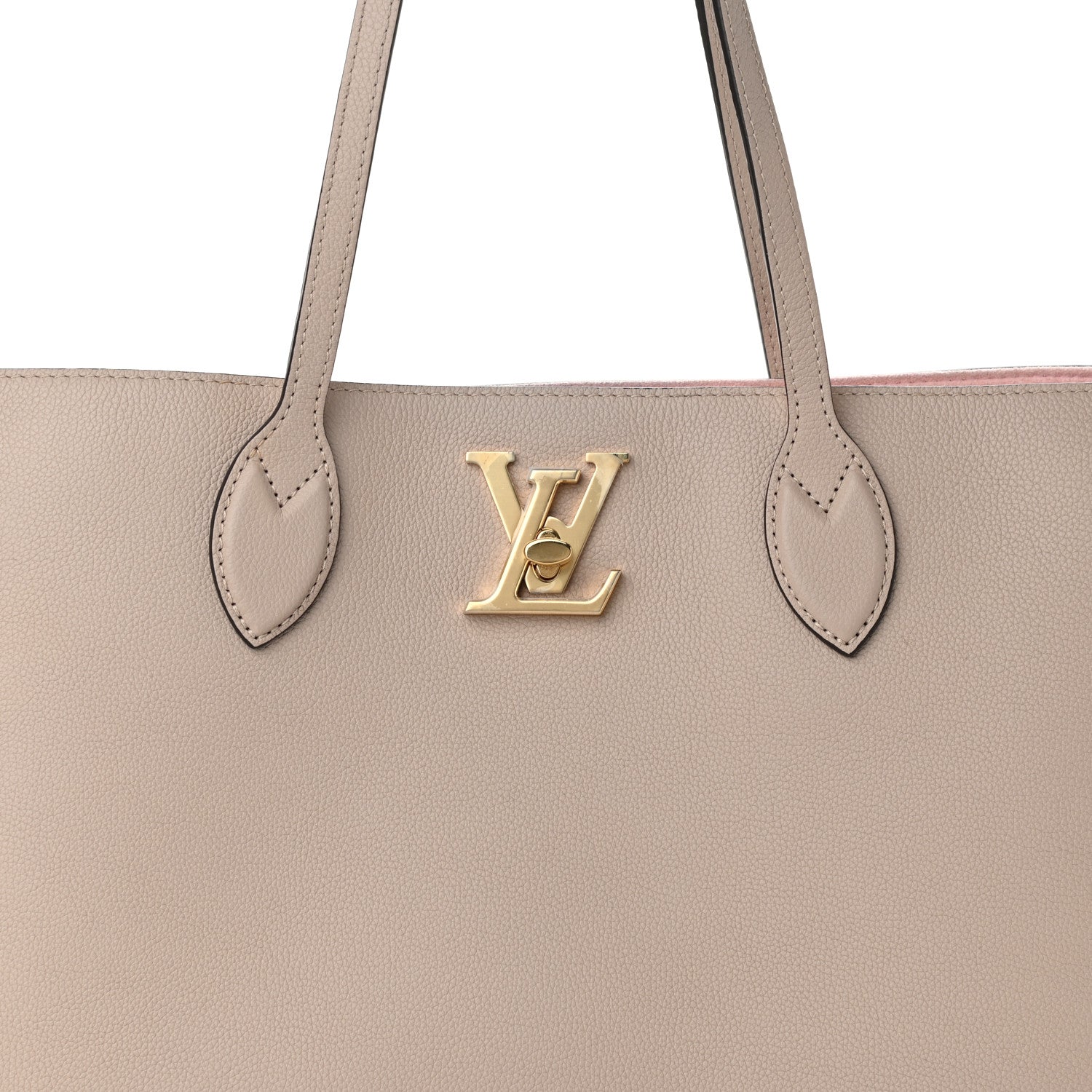 Louis Vuitton Grained Calfskin Lockme Shopper Greige 8 of 11