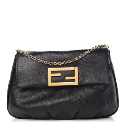 Fendi Vitello Flamingo Fendista Pouchette Crossbody Black 1 of 7