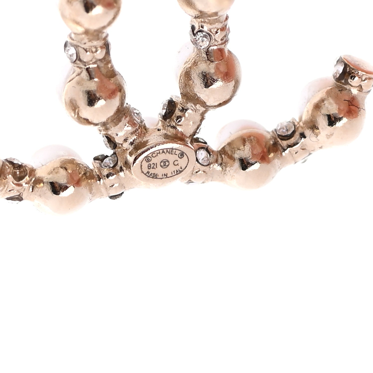 Chanel Pearl CC Earrings Gold 4 of 5
