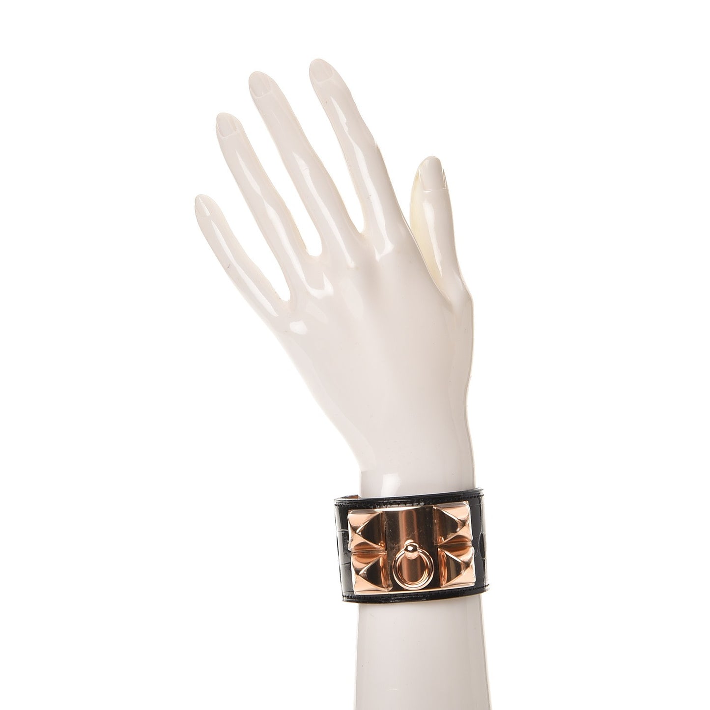 Shiny Alligator Collier De Chien CDC Bracelet T2 Black