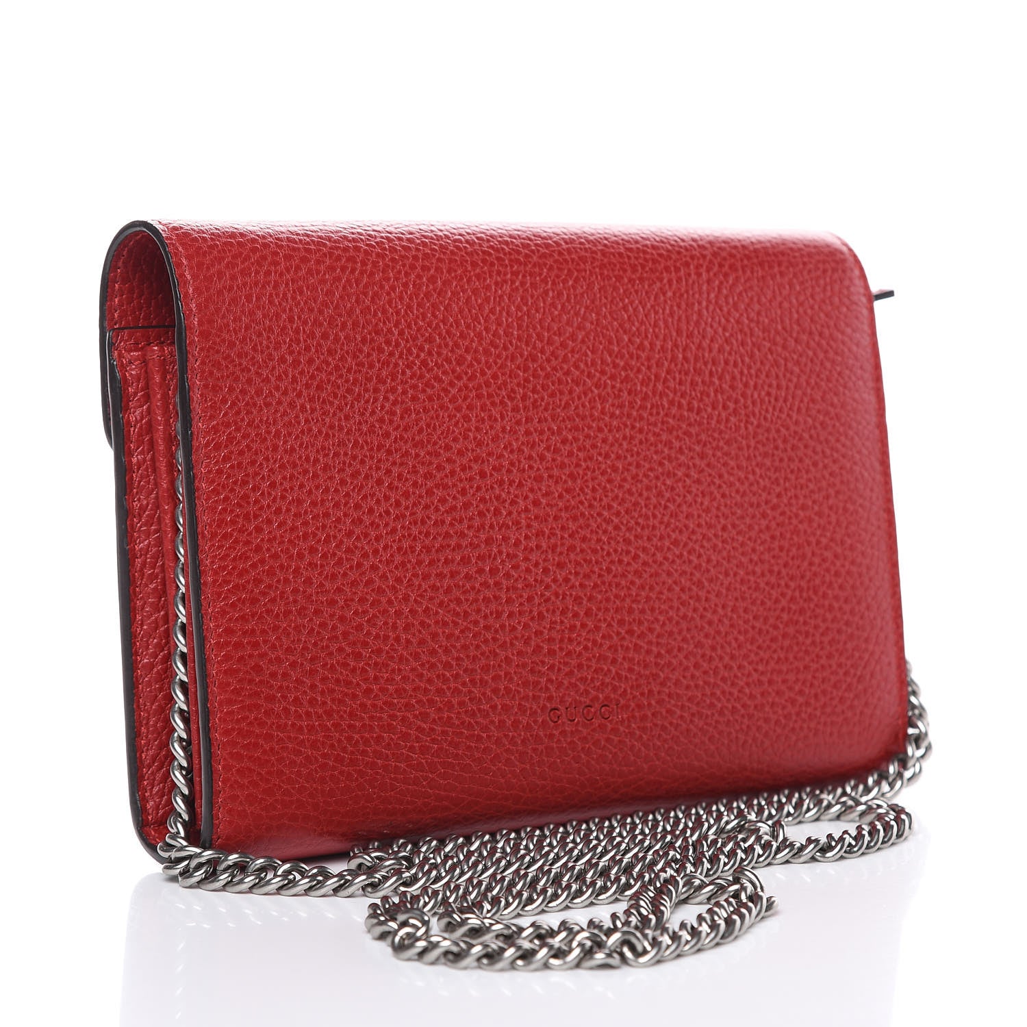 Gucci Calfskin Mini Dionysus Chain Wallet Hibiscus Red 3 of 11
