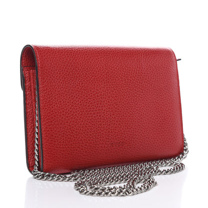 Gucci Calfskin Mini Dionysus Chain Wallet Hibiscus Red 3 of 11