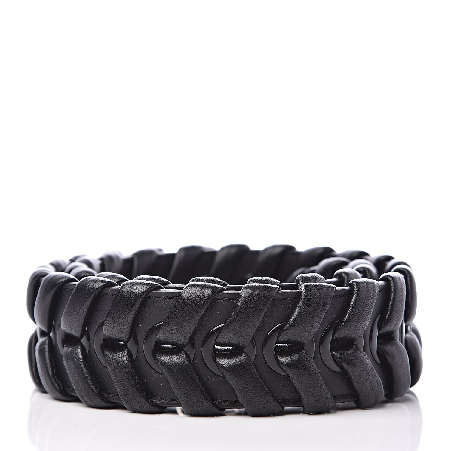 Fendi Vitello Dolce Shiny Nappa Lace Up Strap You Black 2 of 3