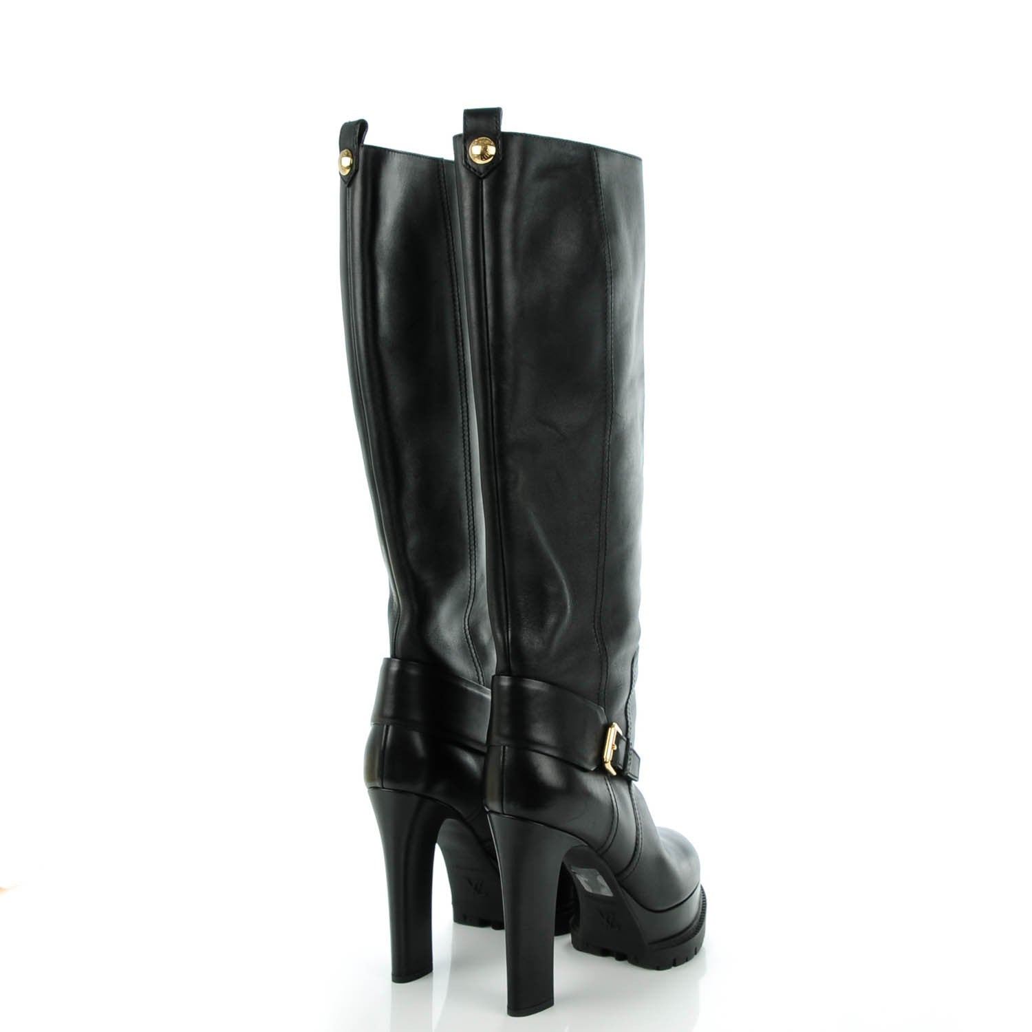 Louis Vuitton Calfskin High Platform Boots 39 Black 4 of 8