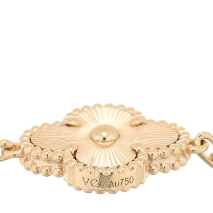 Van Cleef & Arpels 18K Yellow Gold Diamond 5 Motifs Guilloche Vintage Alhambra Bracelet 3 of 4