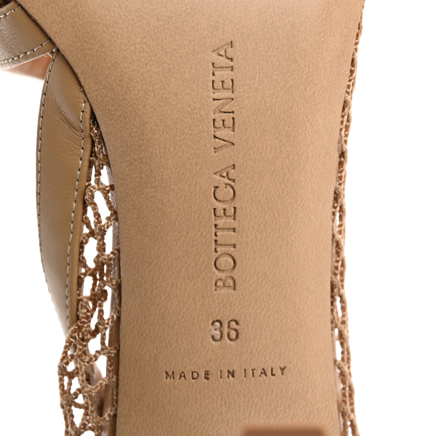 Bottega Veneta Mesh Nappa Chunky Chain Sandals 36 Beige Pony 8 of 9