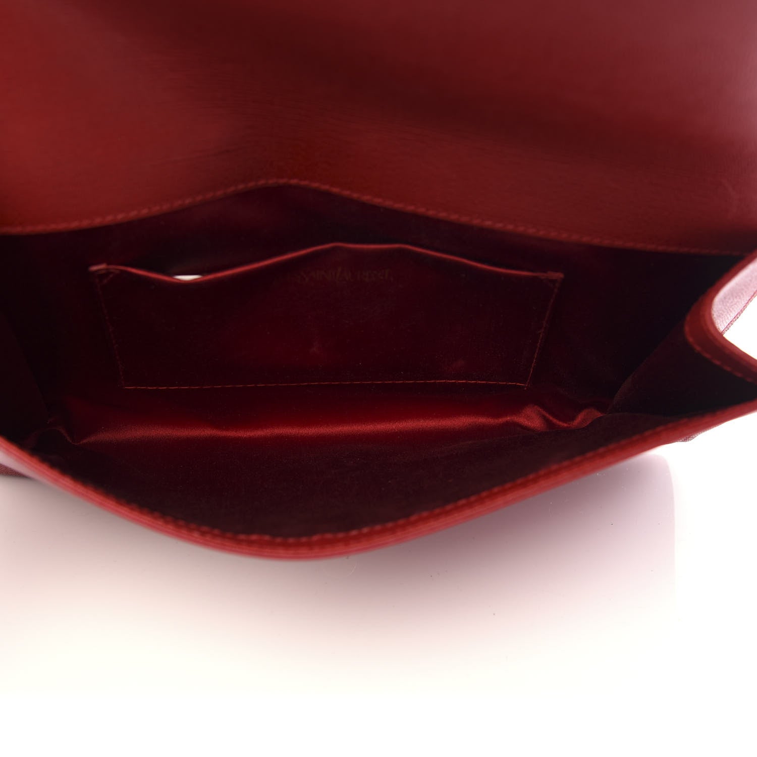Saint Laurent Calfskin Classic Y Ligne Clutch Red 5 of 9