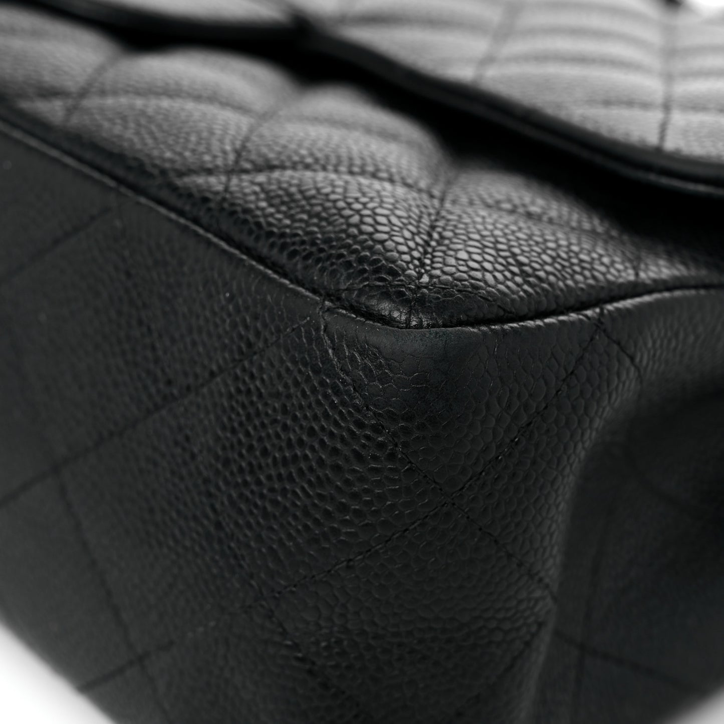 Caviar Quilted Jumbo Double Flap Black