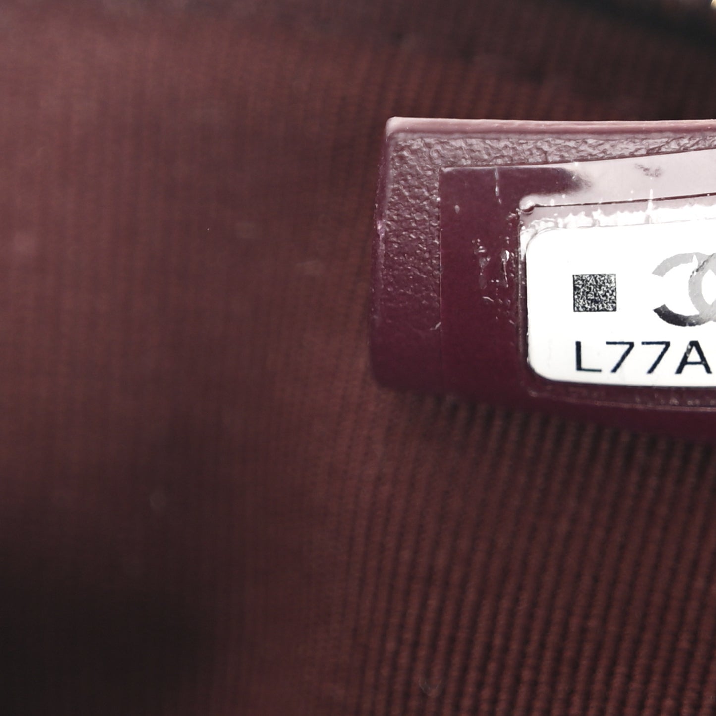 Shiny Lambskin Enamel Quilted Waist Bag Fanny Pack Burgundy