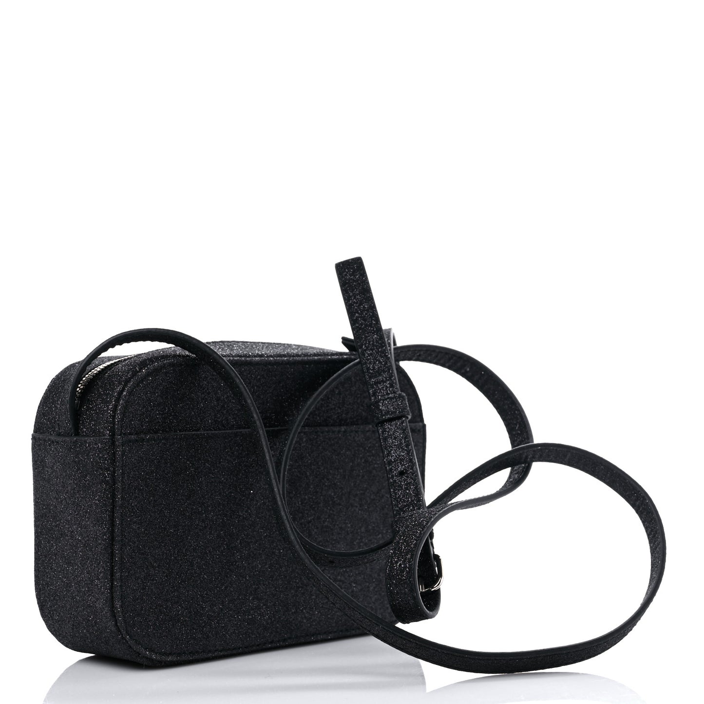 Metallic Calfskin Logo XS Everyday Camera Bag Black
